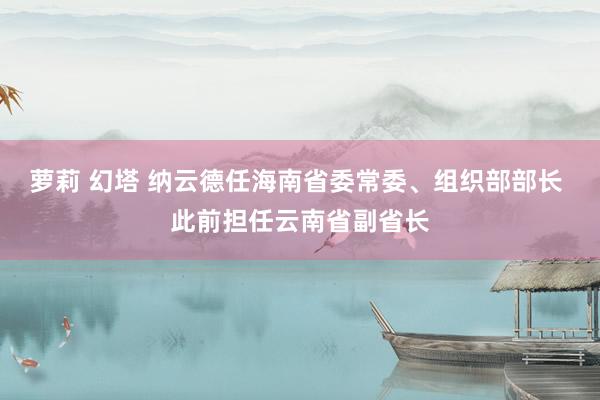 萝莉 幻塔 纳云德任海南省委常委、组织部部长 此前担任云南省副省长