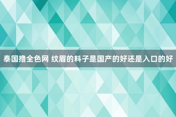 泰国撸全色网 纹眉的料子是国产的好还是入口的好