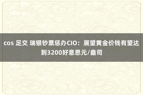cos 足交 瑞银钞票惩办CIO：展望黄金价钱有望达到3200好意思元/盎司